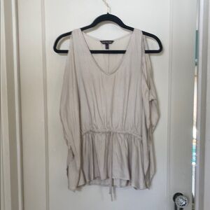 Express Tan Sleeveless Tie Front Blouse